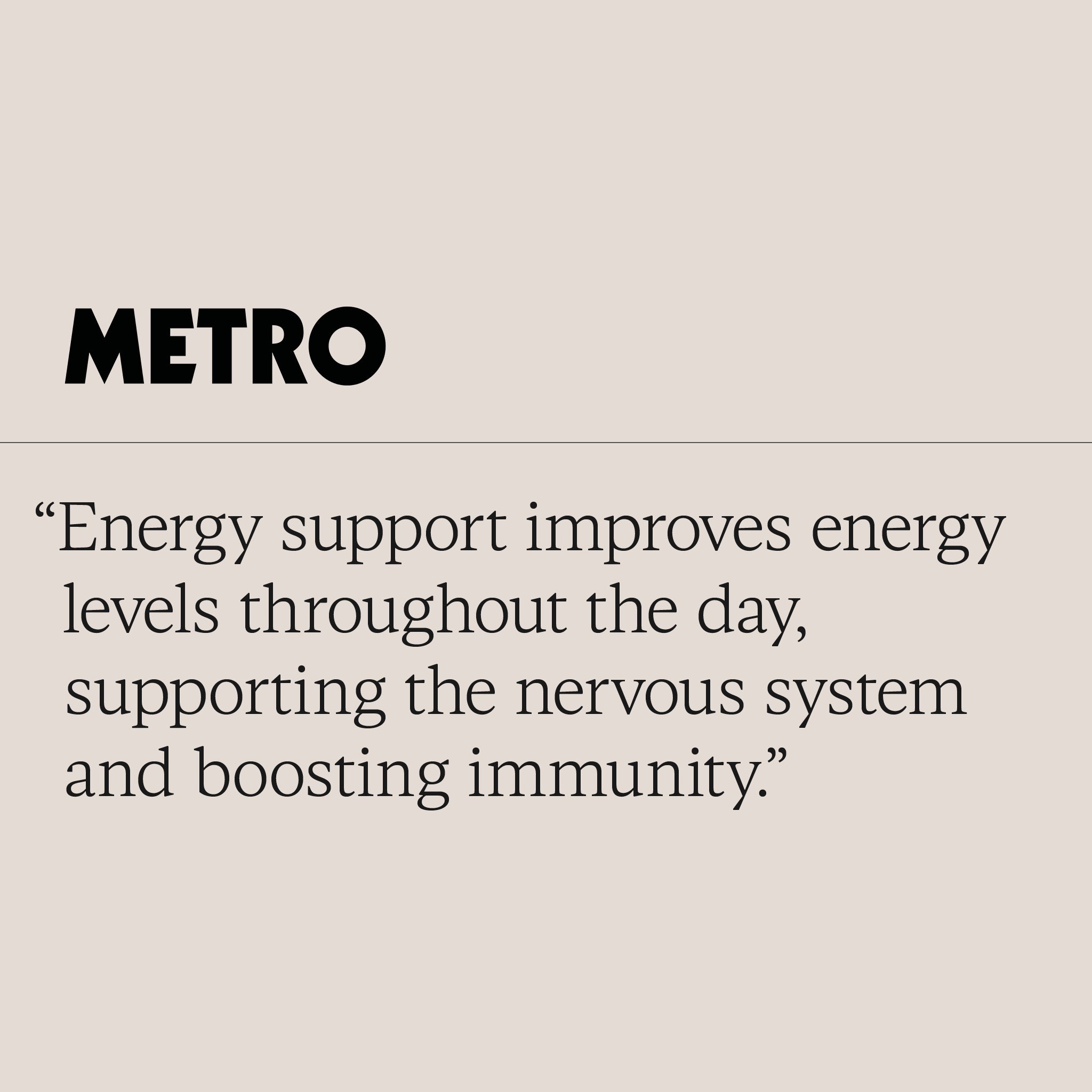 Quote on energy support improving energy levels and boosting immunity.