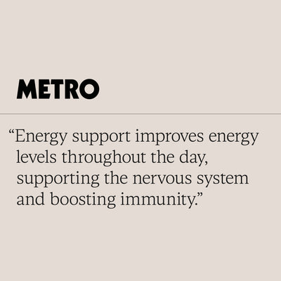 Quote on energy support improving energy levels and boosting immunity.