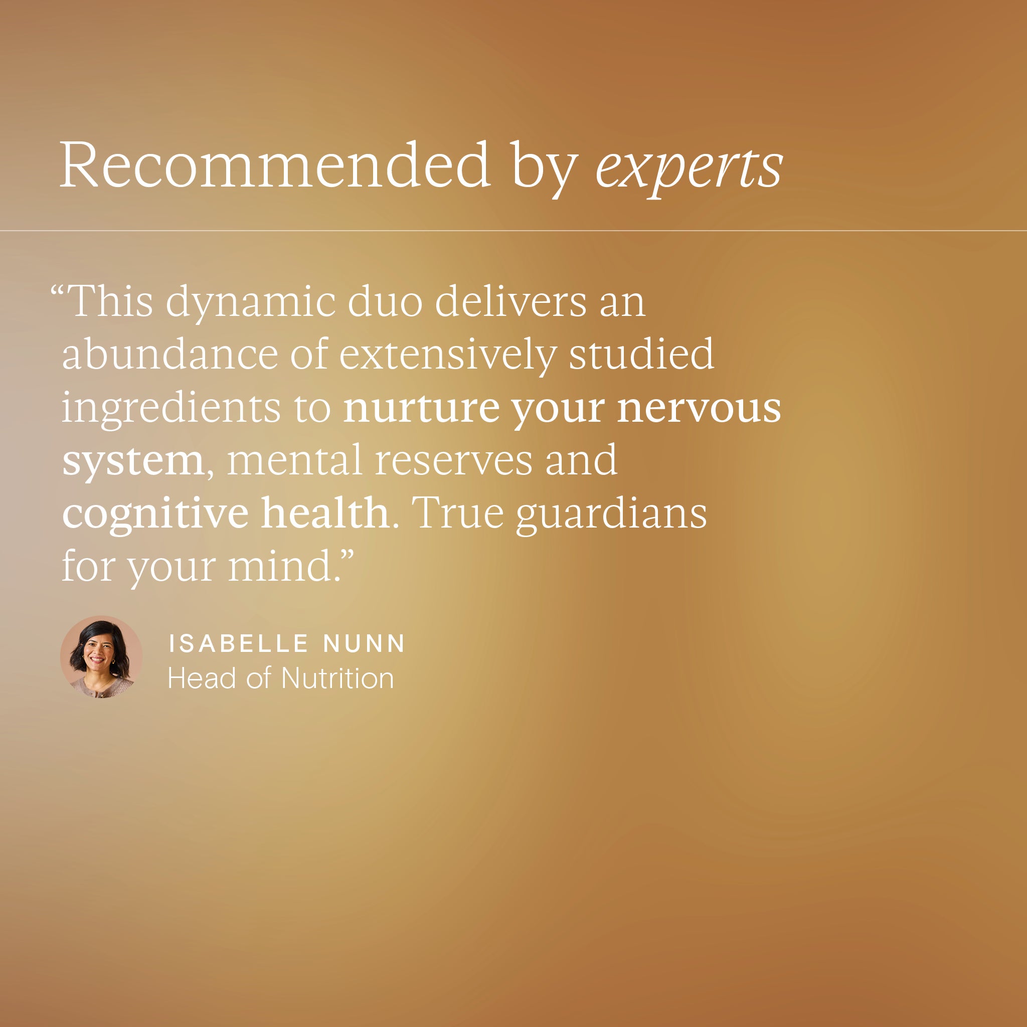 Promotional image featuring a Lion’s Mane brain health supplement quote from Head of Nutrition at Wild Nutrition.