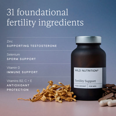 31 foundational fertility ingredients - Wild Nutrition's Fertility Support for Men