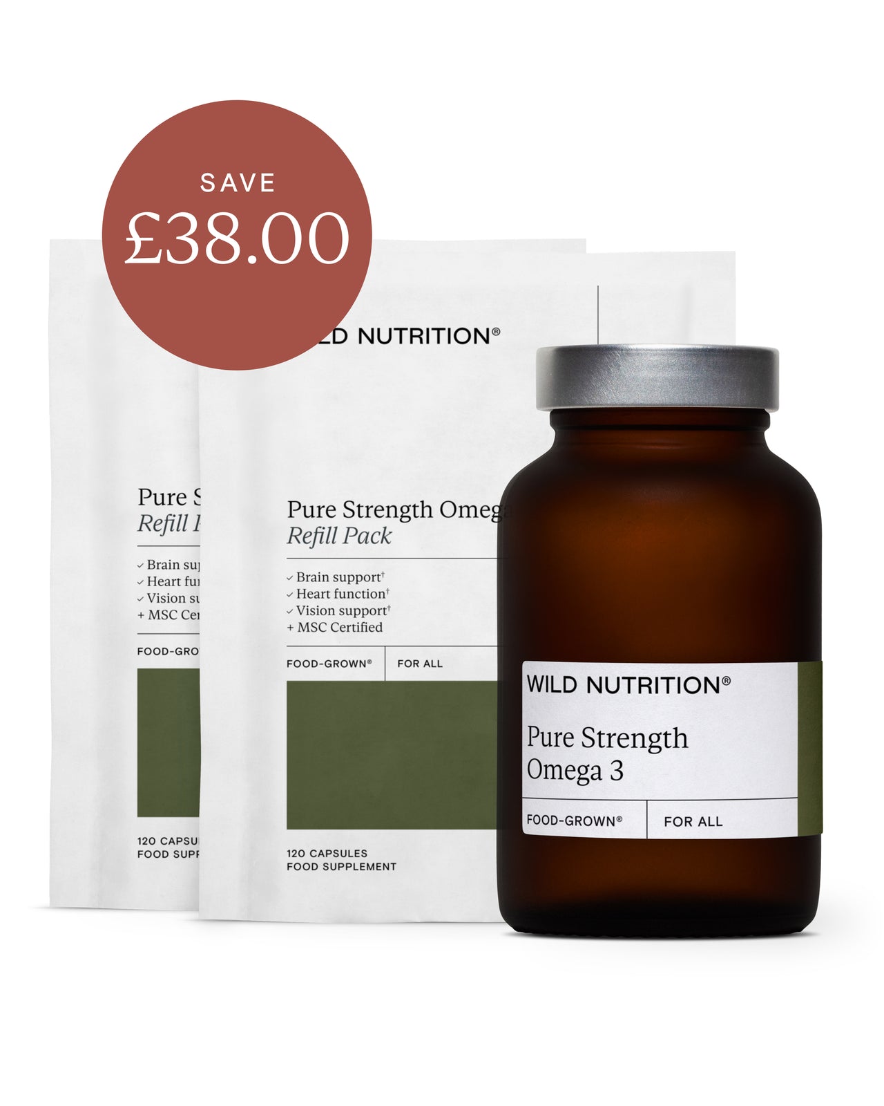 3 for 2 Pure Strength Omega 3 | Save £38 | Wild Nutrition
