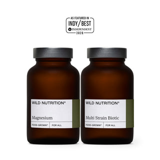 wild nutrition rest and digest supplement - magnesium and multi strain biotic