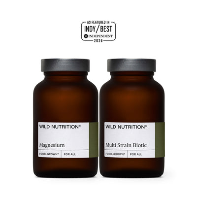 wild nutrition rest and digest supplement - magnesium and multi strain biotic