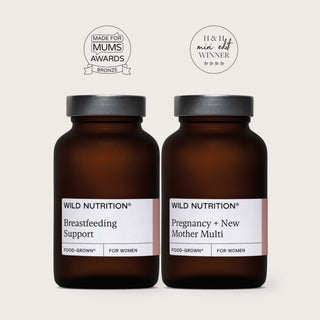 Breastfeeding Supplement Duo - Breastfeeding support Jar and Pregnancy + New Mother Multi Jar with awards 