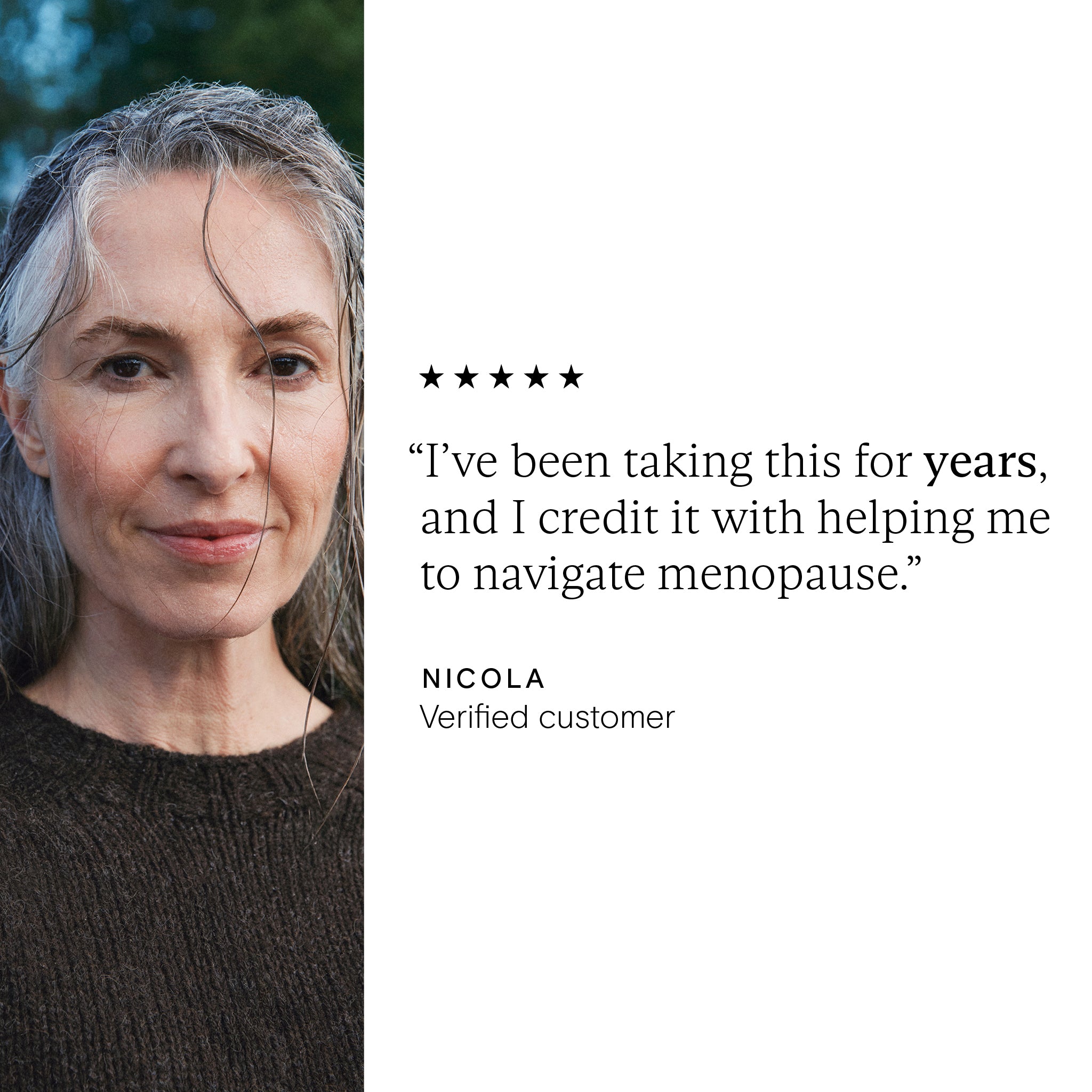 5 star review for Wild Nutrition's Menopause Complex