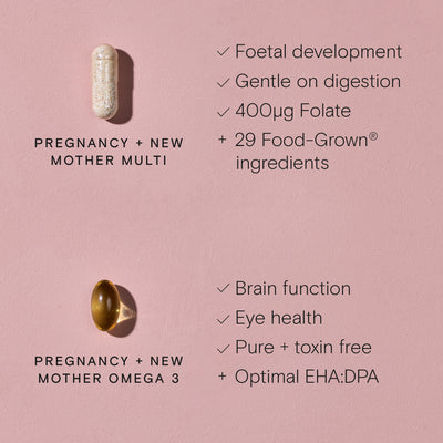 Pregnancy + new mother multi and omega 3 benefits list
