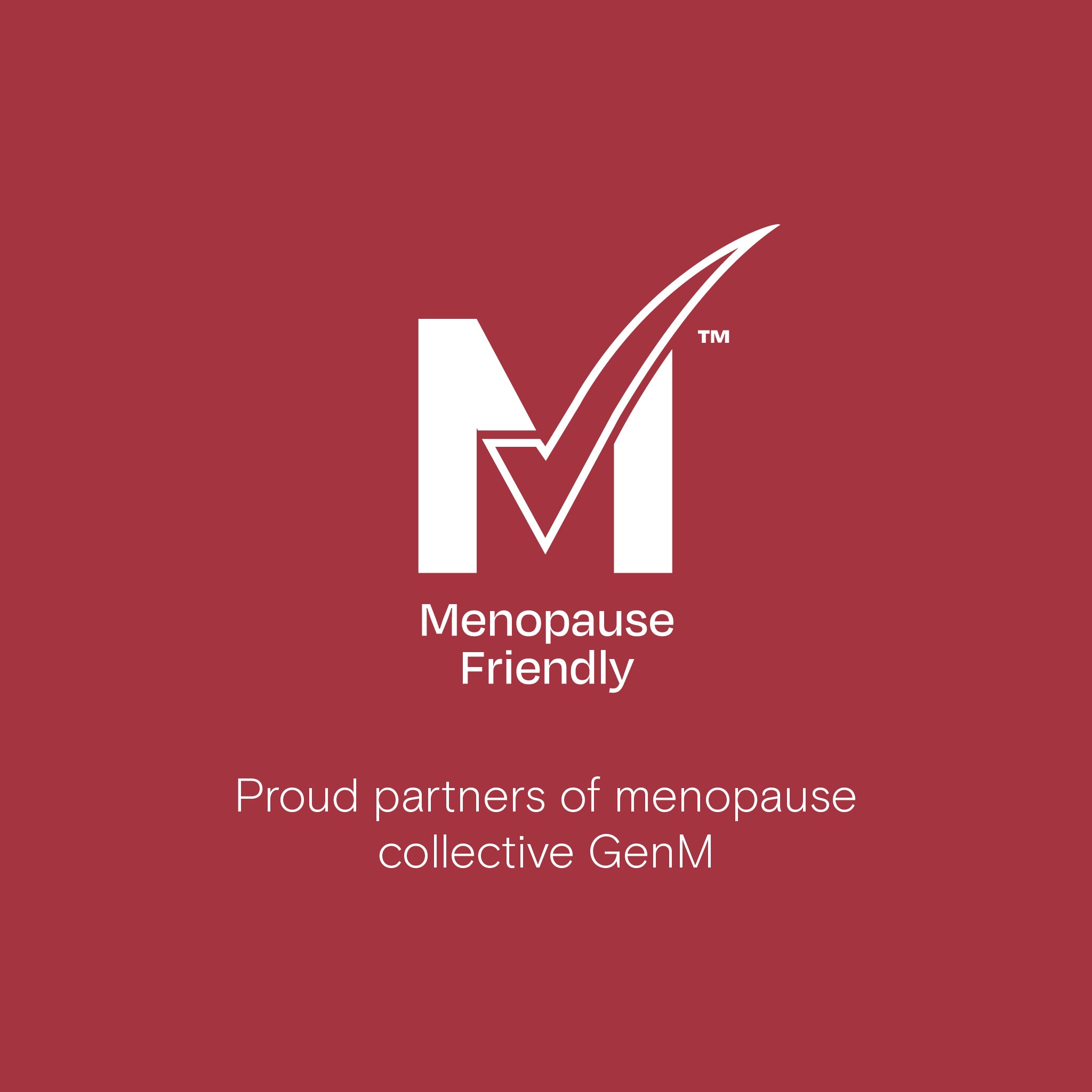 Menopause Friendly logo indicating partnership with GenM for menopause support and empowerment.