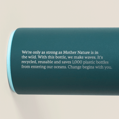 Close up detail of test on ocean bottle from Wild Nutrition