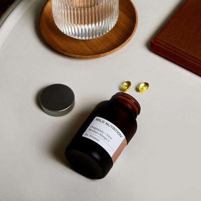 Jar and supplements of pregnancy and new mother omega 3