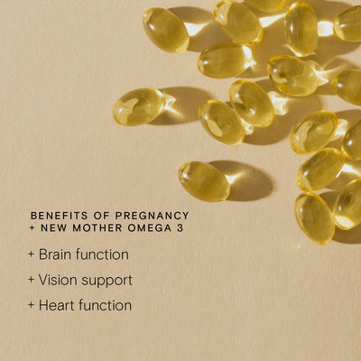 Pregnancy + new mother omega 3 benefits are brain function, vision support and heart function